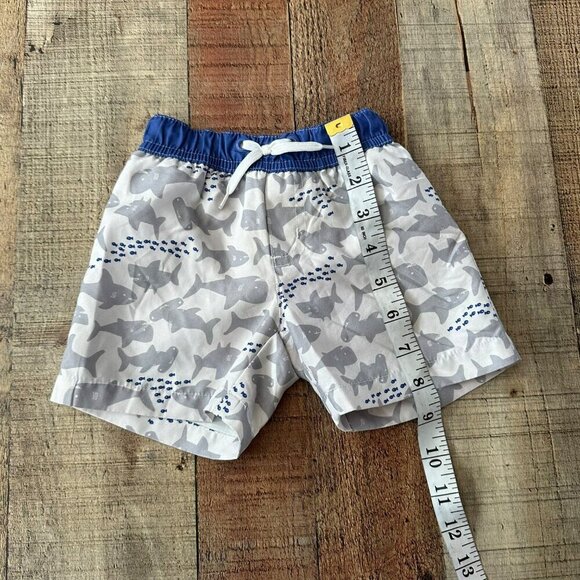 Gymboree Baby Boys Shark Print Swim Trunks 3-6M Elastic Waist with Drawstring - Picture 3 of 6